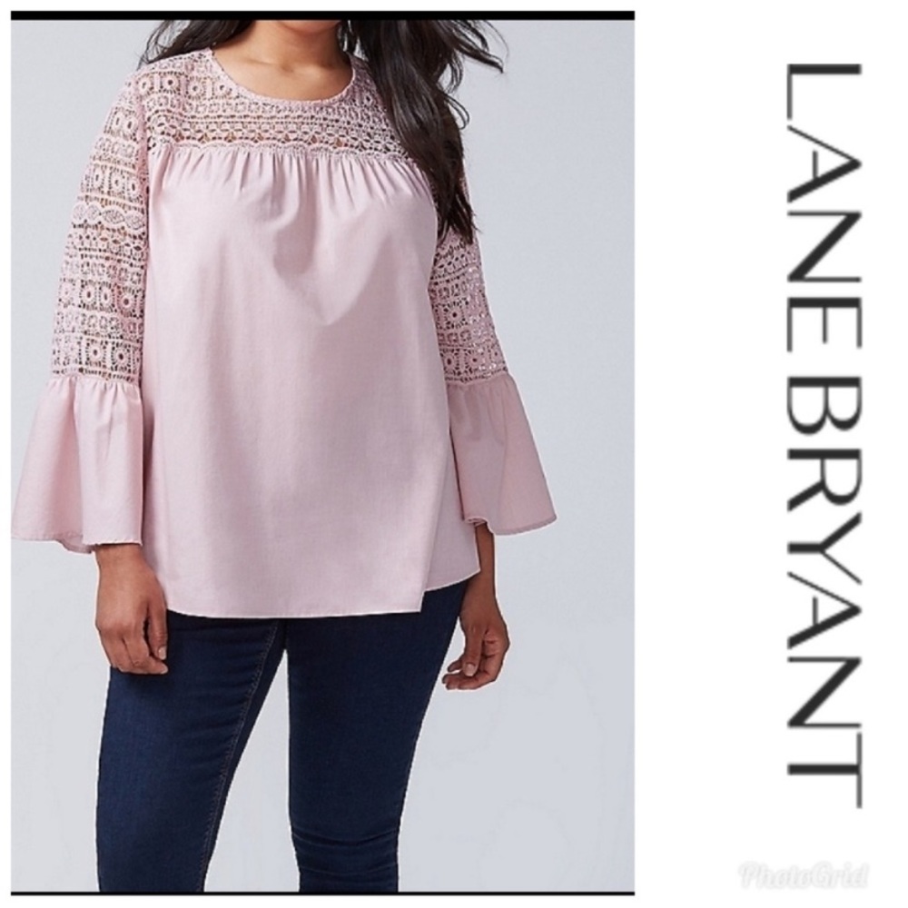 Crocheted Top w/ Bell Sleeves